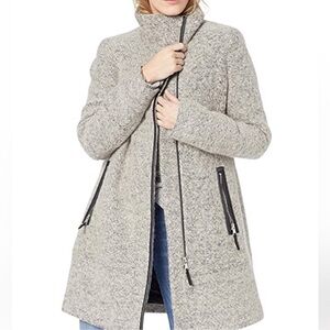 Calvin Klein Wool Blend Asymmetrical Walker Coat